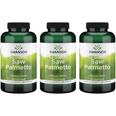 Swanson Saw Palmetto bottle with 540 mg capsules for prostate support.
