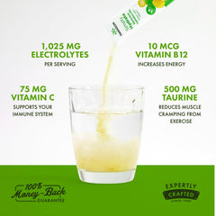 Swanson Simply Hydrate lemon-lime bottle showing convenient hydration during workouts.