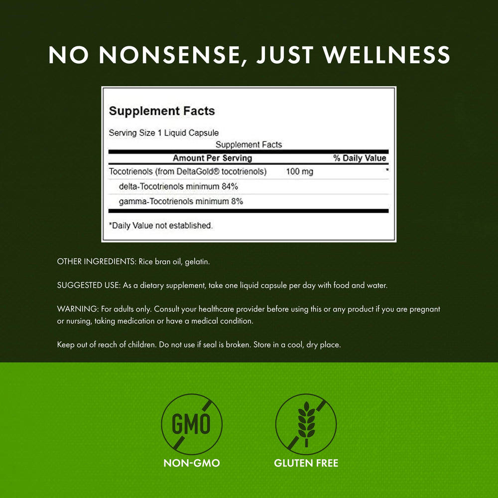 Pour shot of Swanson Tocotrienols suggesting easy daily intake and convenient supplementation.
