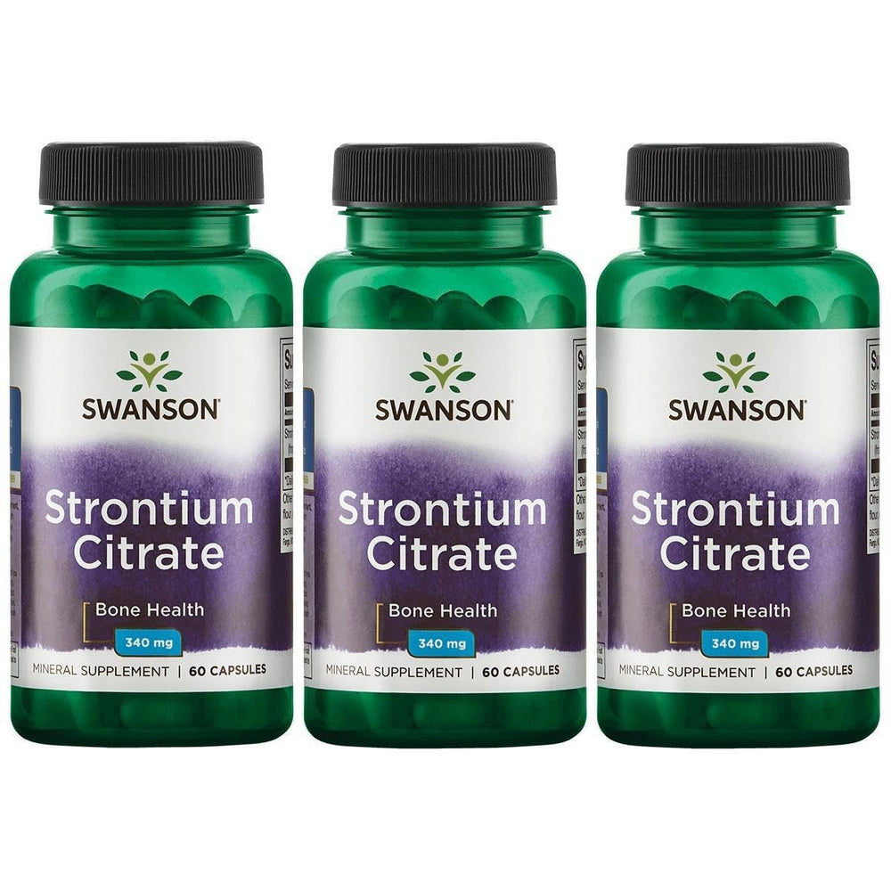Swanson Strontium Citrate 340 mg capsules bottle supporting bone health and dental wellness