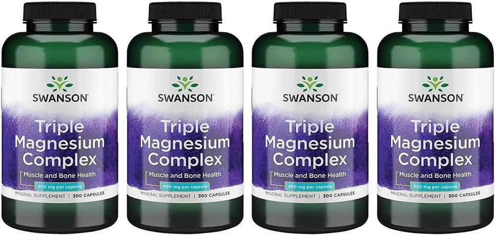 Swanson Triple Magnesium Complex bottle with capsules for daily mineral support
