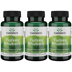 Swanson Turkey Rhubarb capsules for digestive health and daily wellness