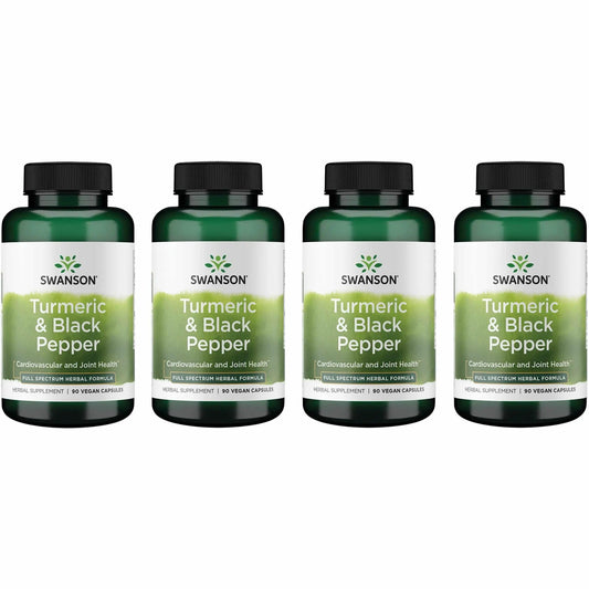 Swanson Turmeric & Black Pepper bottle front supports digestion and joint comfort