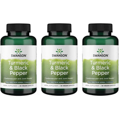 Swanson Turmeric & Black Pepper bottle shown for daily antioxidant support.