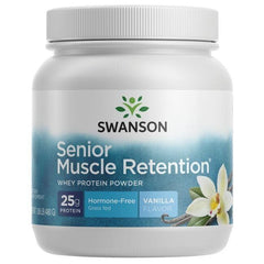Swanson ULT Senior Muscle vanilla scoop for measuring protein portions.