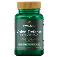 Swanson Vision Defense bottle-front shows the eye health supplement for daily support.