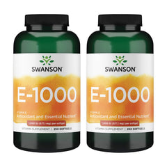 Swanson Vitamin E 1000 IU bottle in a two-pack box for daily antioxidant support