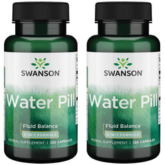 Swanson water pill bottle 2-pack for daily fluid balance support