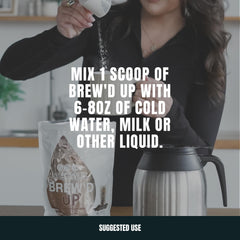 Sweat Ethic Brew’d Up ready drink glass captures Caramel Frappe flavor and energizing caffeine