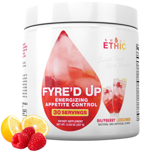 Close-up of Sweat Ethic FYRE’D UP Raspberry Lemonade dissolving for energy support