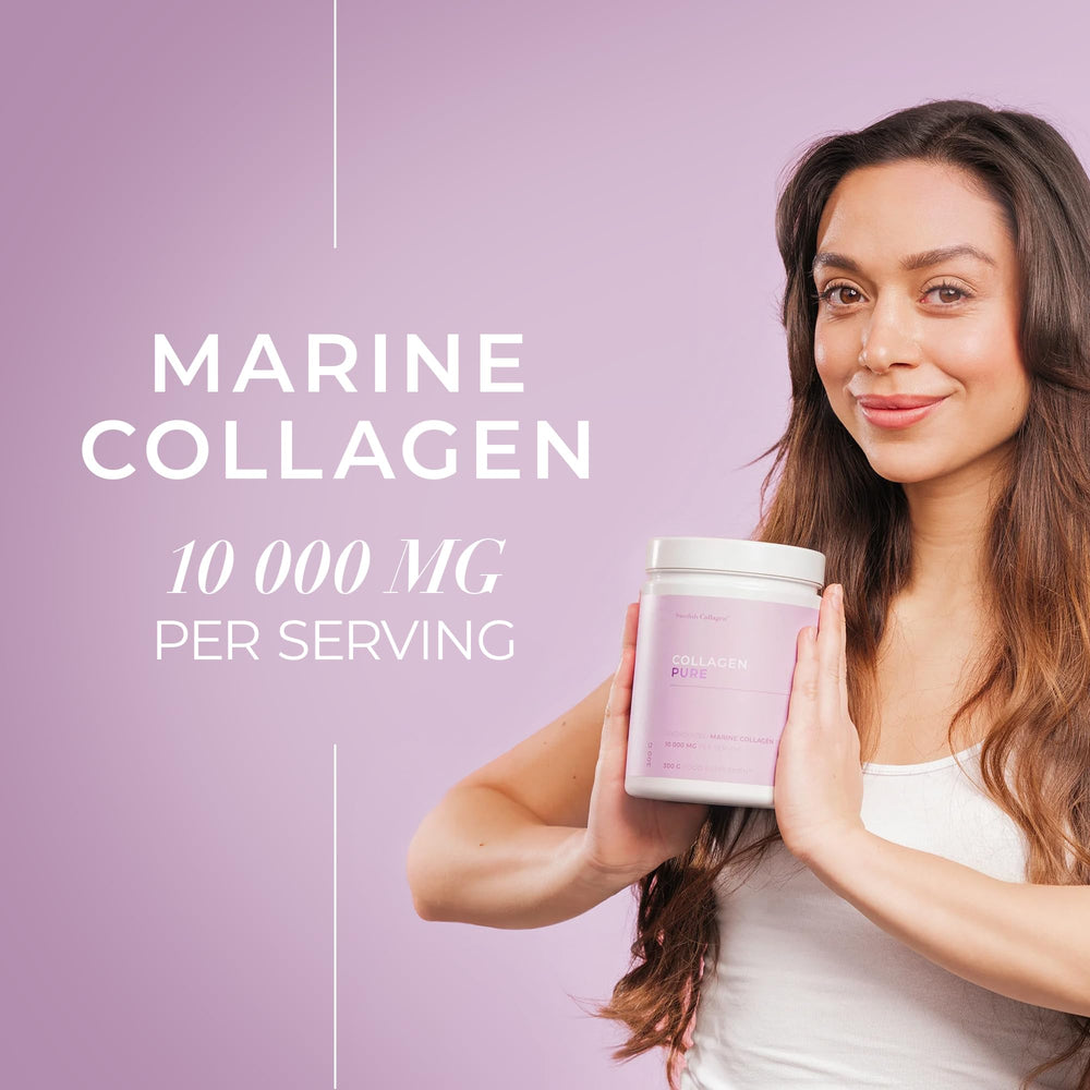 Swedish Collagen odorless unflavored powder dissolves easily in beverages.