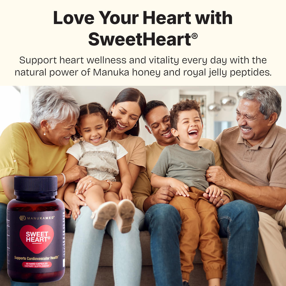 SweetHeart capsules on spoon, easy daily routine for balanced lipid profile