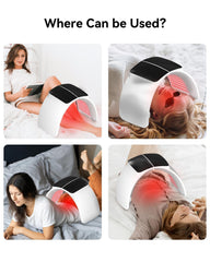 SWIRISE 7-in-1 color LED therapy device in use on a bedside table.