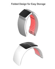 SWIRISE 7-in-1 color LED therapy device wellness modes displayed on screen.
