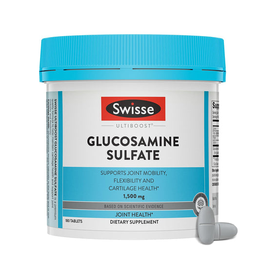 Swisse Glucosamine Sulfate bottle with tablets for daily joint support