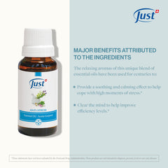 Diffuse with SwissJust Stress Relief to create a tranquil home atmosphere.