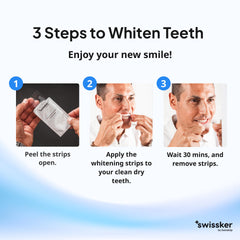 ShineStrips being applied on teeth during at-home whitening routine