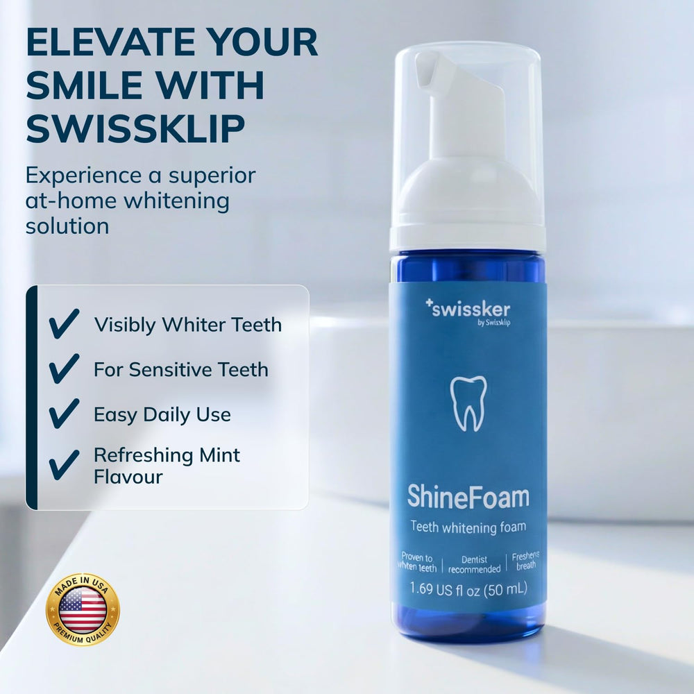 Premium packaging highlights a professional at-home whitening solution.