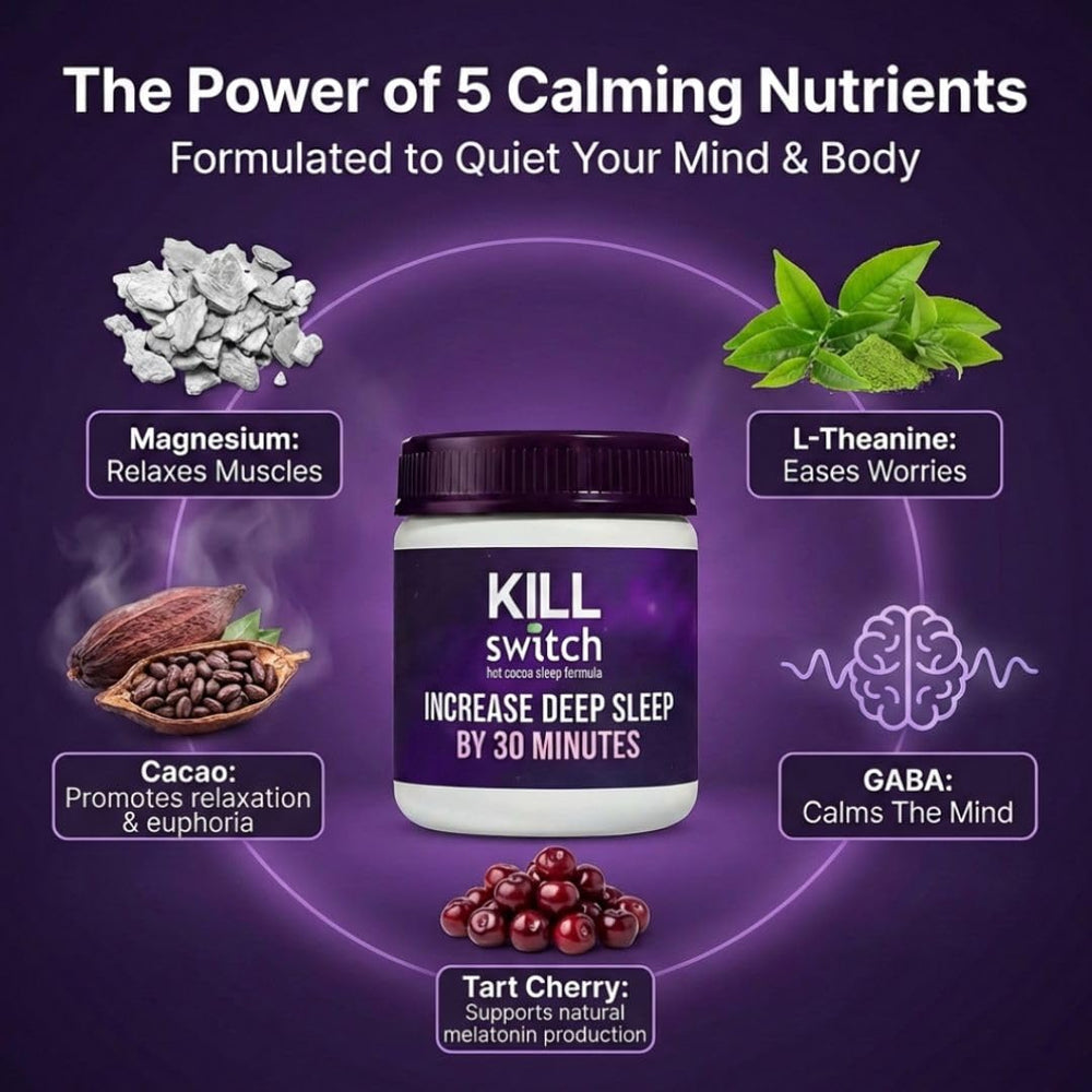 SWITCH Killswitch real cacao with Theobromine provides indulgent flavor.