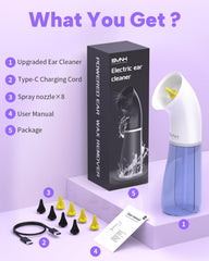 Sylvanthos ear cleaner package with tips and charging cable for ongoing upkeep