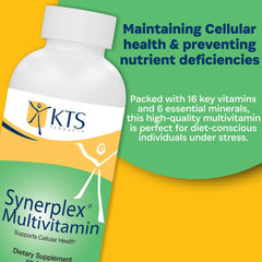 Synerplex Multivitamin bottle in senior living setting illustrating aging support