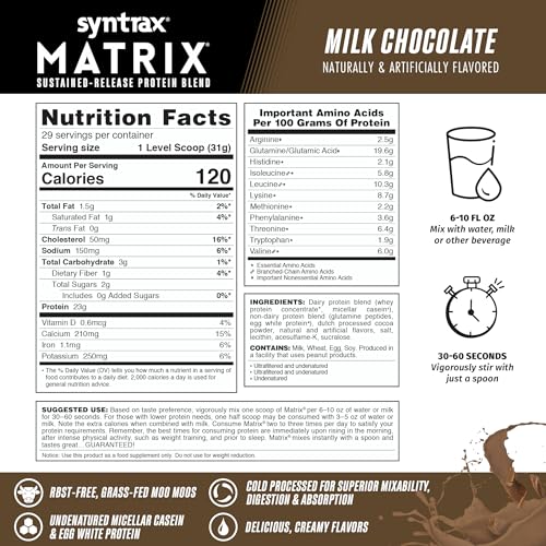 Syntrax Matrix shake-in-glass demonstrates easy mixing in water or milk.