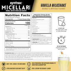 Syntrax Micellar Crème prepared vanilla milkshake in glass