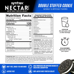Syntrax Nectar Sweets shake in glass demonstrates instant mixability with water or milk.