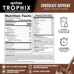 Syntrax Trophix chocolate milk glass showing a smooth shake.