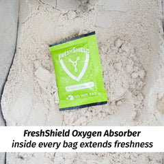 Close-up of Syntrax Trophix powder texture for versatile mixing.
