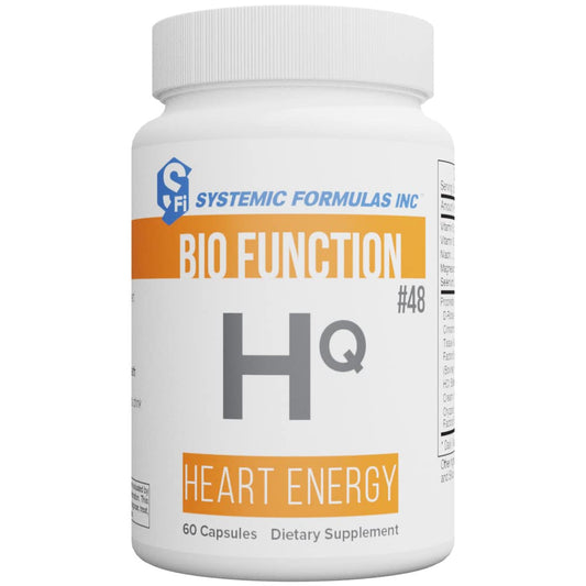 Systemic Formulas Heart Energy bottle front showing compact daily-use packaging.