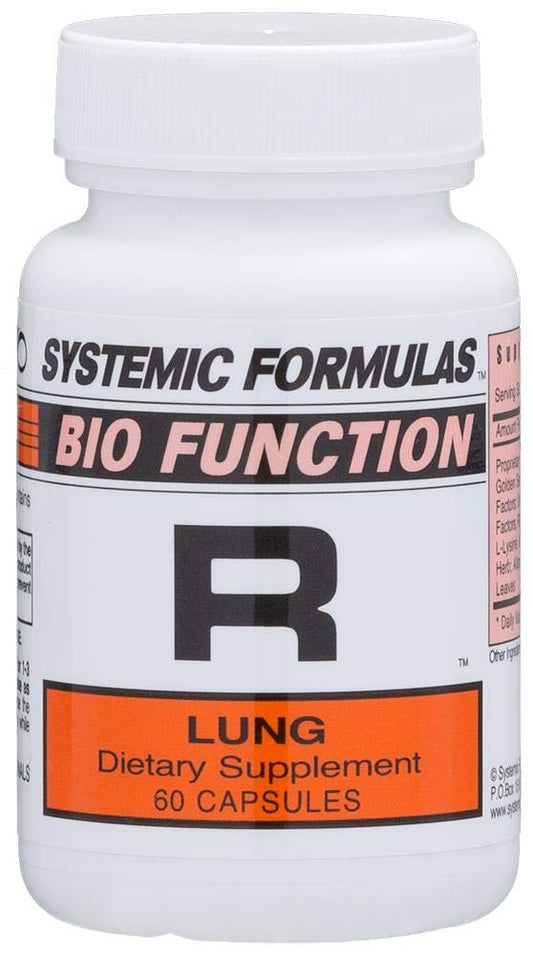Systemic Formulas Bio Function R Lung 80 bottle highlights daily respiratory support.