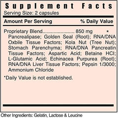 Systemic Formulas D - Digest bottle label showing enzyme blend for meals