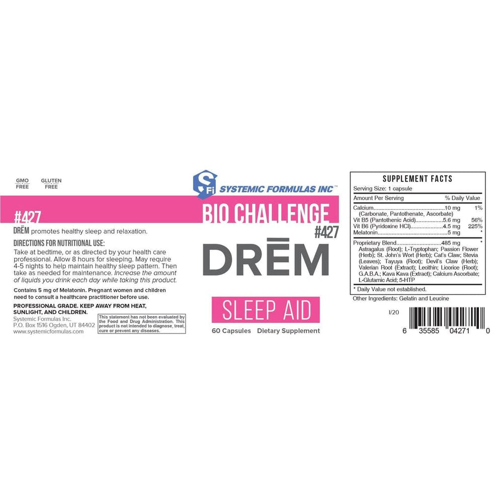 Close-up of DReM capsules showing soft texture and herbal blend.