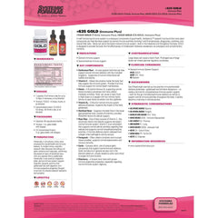 Systemic Formulas Gold Immune Plus label close-up with key ingredients.