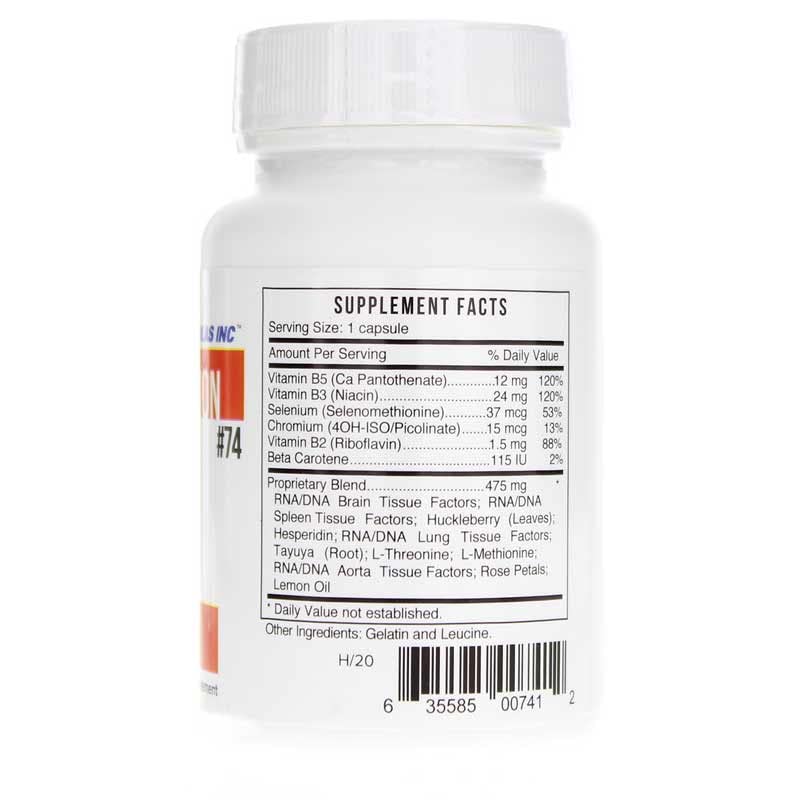 Systemic Formulas Nerve ingredients chart highlighting herbal nutriments