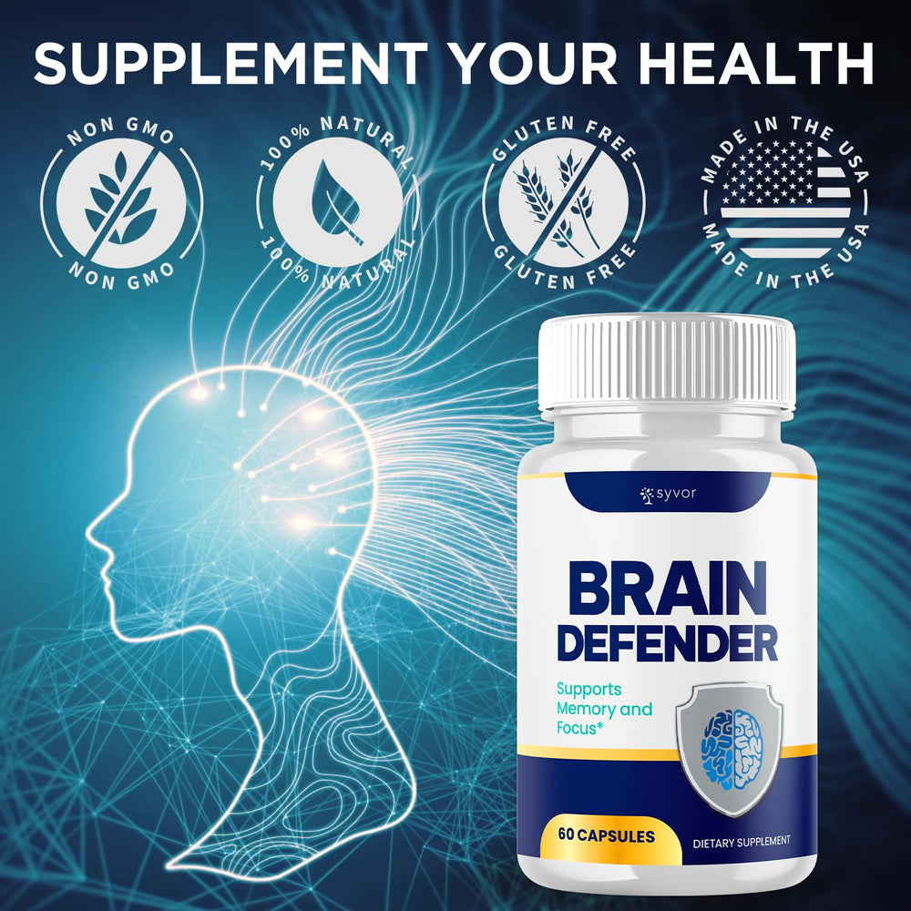 Side packaging view of the Brain Defender 3-pack showing design.