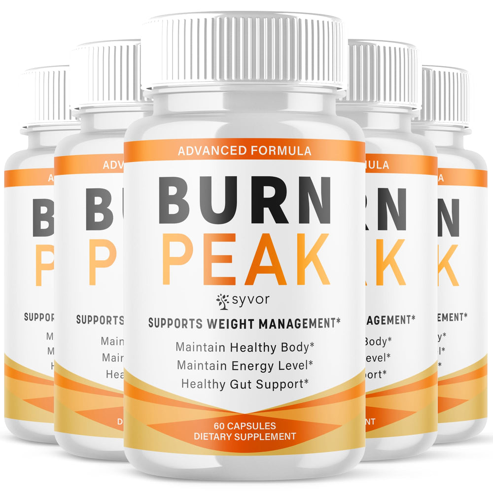 Syvor Burn Peak bottle shows pink salt capsules for an active lifestyle.