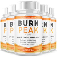 Syvor Burn Peak bottle shows pink salt capsules for an active lifestyle.