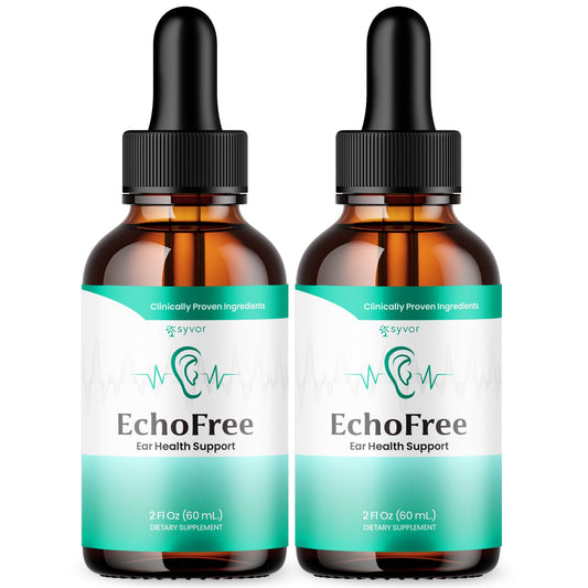 Syvor Echo Free Drops bottle front for natural ear health support.
