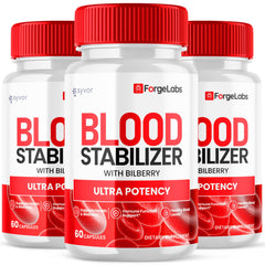 Syvor ForgeLabs Blood Stabilizer bottle front showing three-pack packaging for daily support.