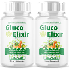 Syvor Gluco Elixir bottle front view highlights all-natural formula for daily wellness