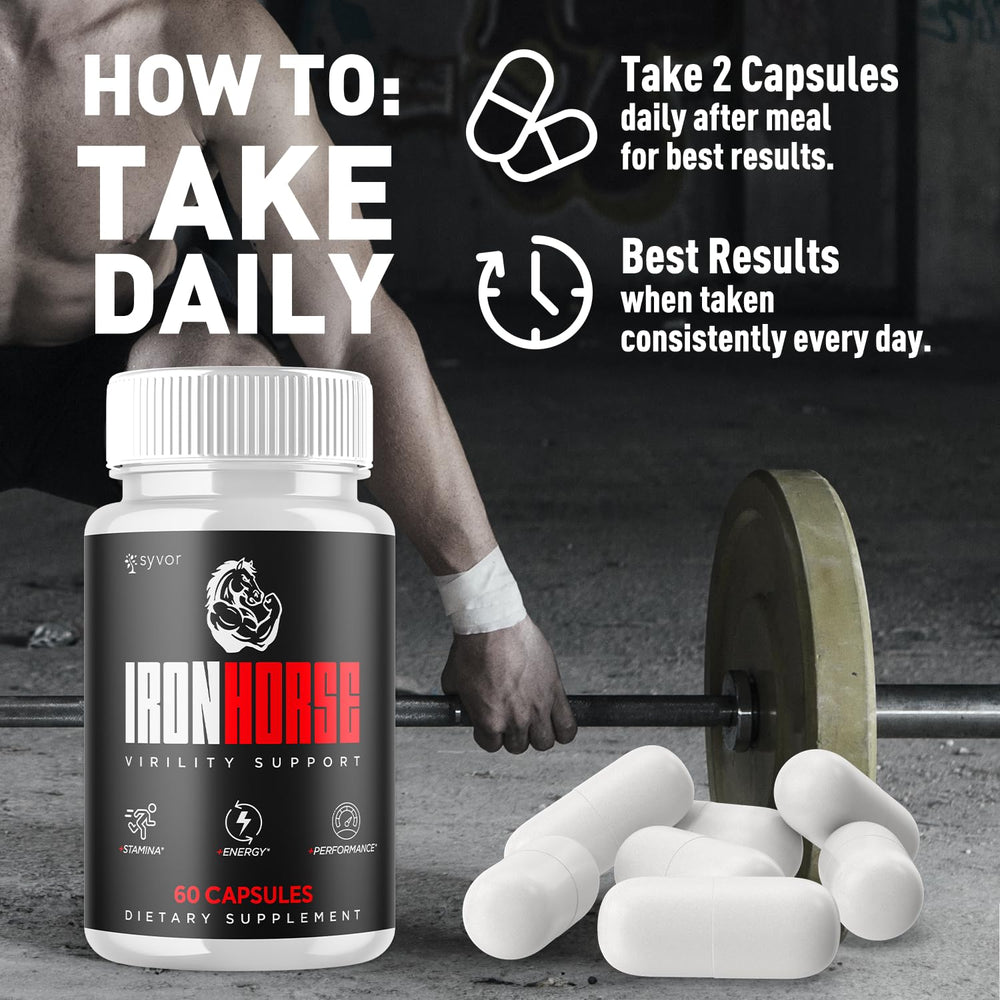 Syvor Iron Horse pills packaging, 2-pack design for convenience