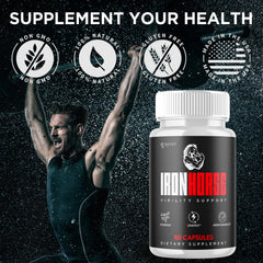 Syvor Iron Horse pills tablets close-up, smooth capsules