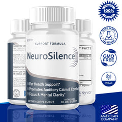 Syvor Neurosilence label close-up highlighting natural ingredients.