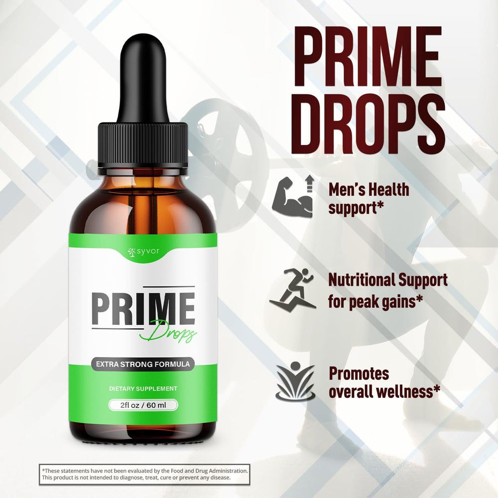 Close-up of Syvor Prime Drops liquid with precise pour.