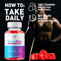 Syvor RevitaGlow gummies shown with daily dose concept for consistent use.