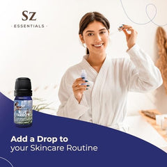 Sz Essentials Blue Yarrow diffuser mist suggesting a calming atmosphere