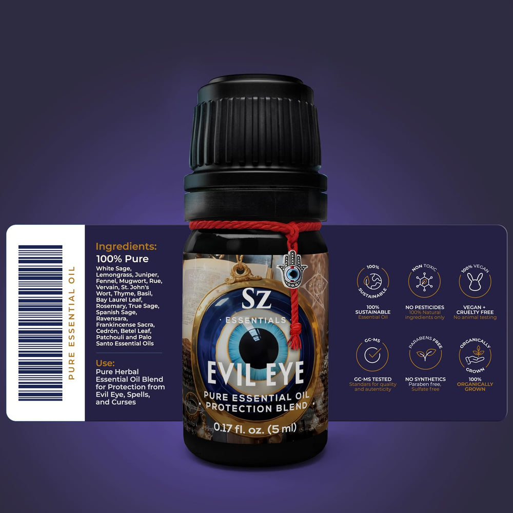 Sz Essentials Evil Eye diffuser drops ready to scent a meditation space