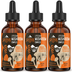 SZCZEKIN Liposomal Mushroom Drops bottle for daily immune support and mental focus.